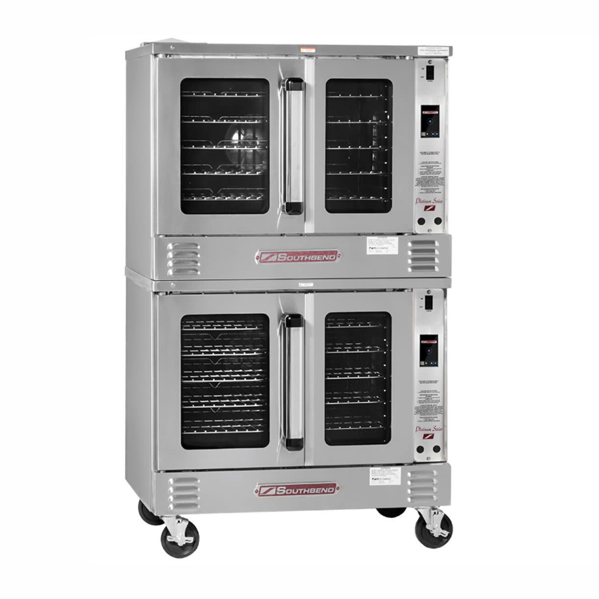 Southbend PCG140S/TD LP Platinum Double Full Size Liquid Propane Commercial Convection Oven - 70,000 BTU, Gas Type: LP