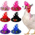 Chicken Hats for Hen Mini Hat Chicken Helmet Accessories Feather Top Hat Funny Small Hat Tiny Pet Hat with Adjustable Elastic Chin Strap for Animal Costume