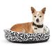 Snooze Fest Black Floral-Print Cuddler Dog Bed 19 L X 17 W