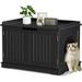 PetBEST Hidden Cat Litter Box Enclosure Cat Litter Box Furniture Cat Washroom Cat House Table Nightstand (Black)