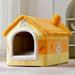 Folding Dog House Winter Fully Enclosed Warm Cat Sleeping Bed Can Be Removed and Washed Super Soft Portable Pet Dog House