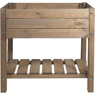 Hochbeet Massiv s 79x40x78cm Kiefernholz dunkelbraun - Mgc24