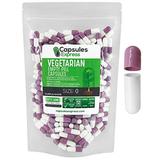 XPRS Nutra Size 0 Empty Capsules - Empty Vegan Capsules - Capsules Express Vegetarian Empty Pill Capsules- DIY Vegetable Capsule Filling- Veggie Pill Capsules Empty Caps (100 Count Lavender / White)