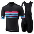 Homme Maillot et Cuissard Velo Cyclisme Pantalon Velo Cyclisme Cuissard Velo Cyclisme Manche Courte VTT Vélo tout terrain Vélo Route Noir Rose Claire Bleu Roi Géométrique Vélo Cuissard Short Cuissard