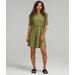 Cotton Wrap-front T-shirt Dress - Color Green - Size 8