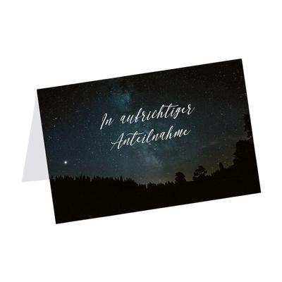 Trauerkarte »In aufrichtiger Anteilnahme Nachthimmel«, LUMA KARTENEDITION, 17.5x11.5 cm