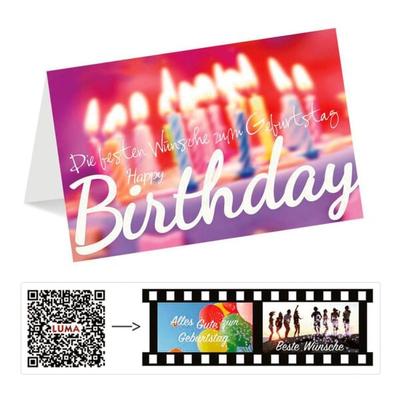 Geburtstagskarte »Happy Birthday mit Film«, LUMA KARTENEDITION, 17.5x11.5 cm