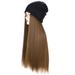 Women Winter Beanie Hat wig Knit with Long Straight/wig Long Wavy Curly Hair Wig Warm Ladies Party Daily Weddings wig
