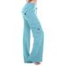 Women s Stretch Pants Solid Color Button Micro Flare Multi Pocket Drawstring Classic Elastic Waisted Lightweight Business Long Trousers Wide-Leg Dress Casual Golf Slacks with Pockets
