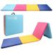 Gymnastics Mat 8 x2 x2 Foldable Tumbling Mats with Carrying Handles Four Fold Thick Exercise Mat for Home Aerobics Stretching Yoga Multicolor