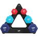 JFIT Dumbbell Set w/Durable Rack Double Neoprene Coated Workout Weights Solid Design Rack 32 LB Set