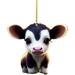 Oneshit Artificial Flowers On Clearance Cute Cow Car Pendant Home Tree Decoration Christmas Tree Ornament Home Decor 2PC