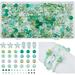 3Bags Assorted Glass Beads Ocean Glass Beads Light Green Series Glass Seed Beads Round Starfish Fish Rondelle Beads for DIY Jewelry Making Hole: 0.8-1.2mm