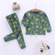 Kids Boys 2 Pieces T-shirt Pants Pajama Set Long Sleeve Little blue dinosaur Pink love rabbit Yellow car Graphic Animal Spring Fall Adorable Home 7-13 Years