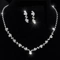 Casual Bridesmaid Crystal Necklace Earrings Set Wedding Jewellery Bridal O8D2
