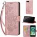 TECH CIRCLE For iPhone 8 Plus/iPhone 7+ Wallet Case Folio Flip Kickstand Shockproof Protective PU Leather Cover with Card Slot Cash Pocket Carrying Wrist Strap for Apple iPhone 8 Plus/7 Plus Rosegold