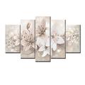 5 Panels Wall Art Canvas Prints Painting Artwork Picture Lily Floral Plant Home Decoration Décor Rolled Canvas No Frame Unframed Unstretched