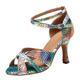 Women's Latin Dance Shoes Dance Shoes ChaCha St. Patrick's Day Pattern / Print Heel Pattern / Print Slim High Heel Buckle Silver Gold Rainbow