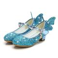 Girls' Cosplay Shoes Heels Glitters Heel Cosplay Lolita Children's Day Rubber PU Cosplay Big Kids(7years ) Little Kids(4-7ys) Gift Daily Festival Walking Shoes Buckle Sequin Purple Rosy Pink Silver