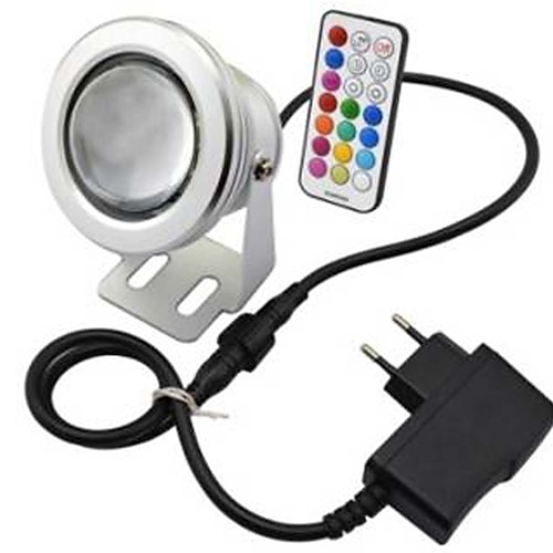 Outdoor 10W LED RGB LED resistente Garten Landschaft Brunnen Teich Flutlicht Außenleuchten Lampe Glühbirne Netzteil EU-Stecker Speicherfunktion Timing-Einstellung (ac85-265v) Image