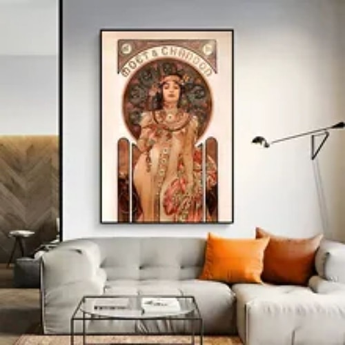 Menschen Wandkunst Leinwand Vintage Jugendstil Alphonse Mucha Drucke und Poster abstrakte Porträtbilder dekorative Stoffmalerei für Wohnzimmer Bilder ohne Rahmen Image