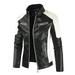 Men s Vintage Moto Jacket Stand Collar Bomber Coats Motorcycle Distressed Leather Jackets Men Retro Lightweight Biker Coat
