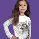 Kinder Mädchen T-Shirt Langarm 3D-Druck Katze Tier Grau Kinder Oberteile Herbst Winter Aktiv Modisch Täglich Täglich Outdoor Regular Fit 3-12 Jahre