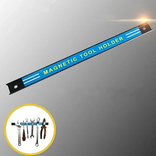 8/12/18 Zoll magnetische Werkzeugleiste aus schwarzem Metall für die Garage Werkstatt Image