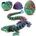 3D Printed Dragon 3D Dragon Eggs with Dragon Inside Dragon Fidget Toy for Adult Full Articulated Dragon Crystal Dragon Easter Eggs Decoration for Gift (Rose-Blue Purple)