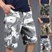 AXXD Bike Shorts For Men Summer Camouflage Work Shorts Pockets Straight Tube Camo Shorts Beach Vacation Casual Shorts Clearance