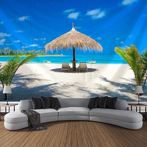 Strand Palme hängende Wandteppich Kunst große Wandteppich Wanddekor Fotografie Hintergrund Decke Vorhang Zuhause Schlafzimmer Wohnzimmer Dekoration Wandtuch XXL Natur Image