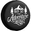 and So The Adventure Begins Rv Spare Tire Cover for RV Trailer Wheel Covers for Trailer Tires Camping Weatherproof Universal for Trailer Rv SUV Truck Camper Travel Trailer (15 inch)