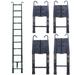 10.5ft Aluminum Extension Ladder Adjustable Height with Detachable Hooks Folding Telescoping Ladder 330LB Max Load Capacity EN131 with Anti-Slip Rubber Feet Portable Home Office RV Ladder