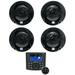 Rockville RGHR45 4 Zone Marine Bluetooth Receiver+(4) Black JBL 6.5 Speakers