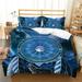 Wolf and Dream Catcher Painting Duvet Cover Set Blue Home Textiles Polyester Quilt Cover Set California King(98 x104 )