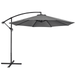 Alden Design 10 Ft Patio Offset Umbrella with Crank & Cross Base for Outdoor Gray