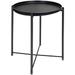 NLIBOOMLife Tray Metal End Table Small Round Side Tables Metal Nightstand Sofa Side Snack Table with Removable Tray for Living Room Bedroom Outdoor & Indoor