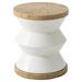 YeSayH Concrete Side Table White Outdoor Side Table for Patio 14 Outdoor Accent Table Patio Side Table End Table Ceramic Side Table Garden Stool Log Table