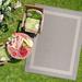 CAMILSON Bordered Washable Indoor Outdoor Area Rug Grey 9 x 12