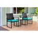 3 Pieces Outdoor Patio Furniture Set Modern Wicker Bistro Set Rattan Chair Conversation with Coffee Table for Yard Porch Poolside Lawn(Beige Cushion )