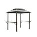 Grill Gazebo 8 Ã— 6 Aluminum BBQ Gazebo Outdoor Metal Frame with Shelves Serving Tables Permanent Double Roof Hard top Gazebos for Patio Lawn Deck Backyard and Garden (Brown)