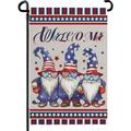 HGUAN Patriotic Gnome Garden Flag for Labor Day Double Sided Welcome Yard Flags Celebrate Labor Day Firework Garden Flags Holiday Yard Outside Outdoor Decoration