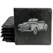 Rusic Slae Coasers Se | Laser-Eched 1946 Super Deluxe Design | Vinage-Inspired Drink Mas For Home DÃ©cor & Car Enhusiass - Square Slae - Se Of 6