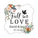 Darling Souvenir Fall in Love Autumn Fall Wedding Favor Hang Tags Custom Bonbonniere Tags-Floral White-100 Tags