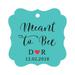 Darling Souvenir Meant to Bee Engagement Bonbonniere Hang Tag Custom Initials & Wedding Date Favor Tags -Turquoise-50 Tags