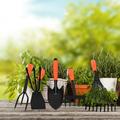 UAEBM 5 Piece Garden Tools Gardening Tools Gardening Hand Tools Gardening Gift Tool Set Suitable for Yard Farm Garden Orange