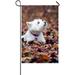 HGUAN Flag Dog Garden Flag - HGUAN Terrier Dog House Flag Double Sided West Highland White Terrier Yard Flag Small Welcome Outdoor Flags Lawn Yard Decor