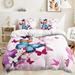 Butterfly Bedding Set Butterfly Duvet Cover Set Twin Full Queen King Size Blue Purple Butterflies Printed Comforter Cover Set for Girls Kids Teens 1 Quilt Cover 2 Pillowcases 3 Piece