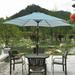 9 FT Patio Umbrella Waterproof Umbrella with Crank & Push Button Tilt Heavy Duty Umbrella for Garden Backyard Pool Swimming Pool Market Blue Stripes