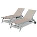 Chaise Lounge Outdoor Set of 2 Lounge Chairs for Outside with Wheals Outdoor Lounge Chairs with 5 Adjustable Position Pool Lounge Chairs for Patio Beach Yard Deck Poolside(Khaki 2 Lounge Chairs)